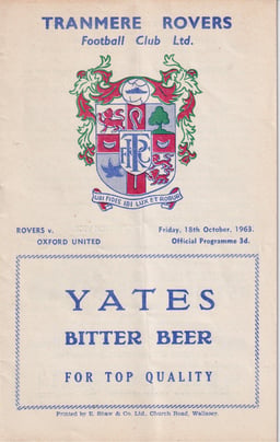 Tranmere Rovers v Oxford United Match Programme 1963-10-18